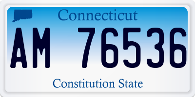 CT license plate AM76536