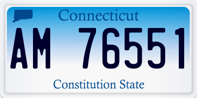 CT license plate AM76551