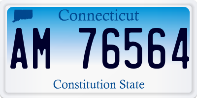 CT license plate AM76564