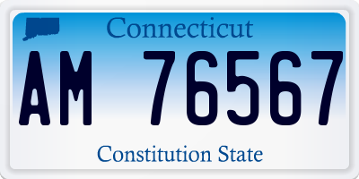 CT license plate AM76567