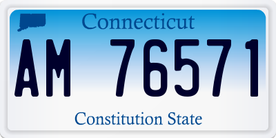 CT license plate AM76571
