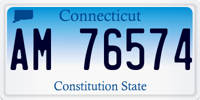 CT license plate AM76574