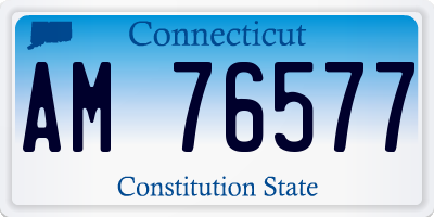 CT license plate AM76577