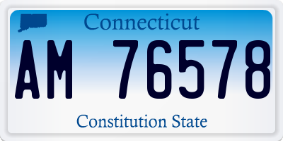 CT license plate AM76578