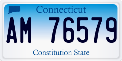 CT license plate AM76579