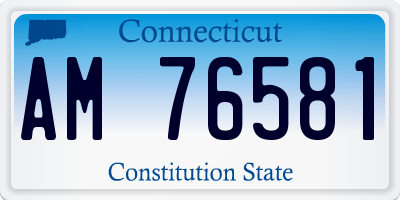 CT license plate AM76581
