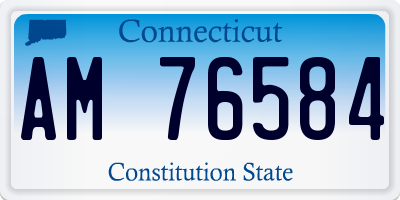 CT license plate AM76584
