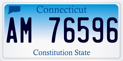 CT license plate AM76596