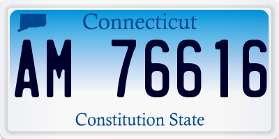 CT license plate AM76616