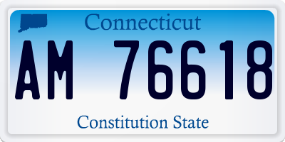 CT license plate AM76618
