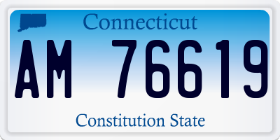 CT license plate AM76619