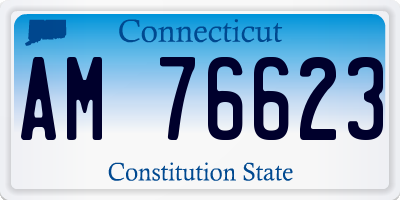 CT license plate AM76623