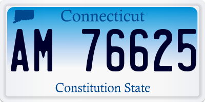 CT license plate AM76625