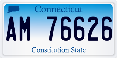 CT license plate AM76626