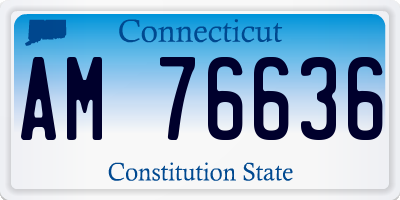 CT license plate AM76636