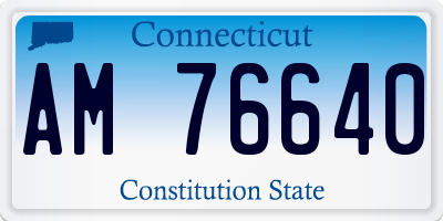 CT license plate AM76640