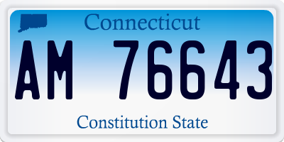 CT license plate AM76643