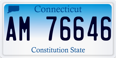 CT license plate AM76646