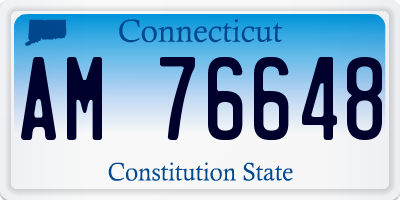 CT license plate AM76648