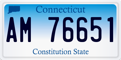 CT license plate AM76651