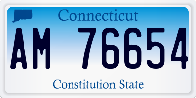 CT license plate AM76654