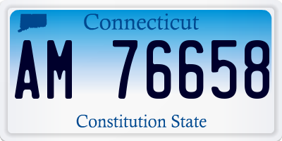 CT license plate AM76658