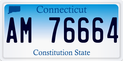 CT license plate AM76664