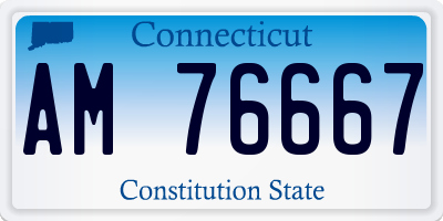 CT license plate AM76667