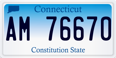 CT license plate AM76670