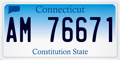 CT license plate AM76671