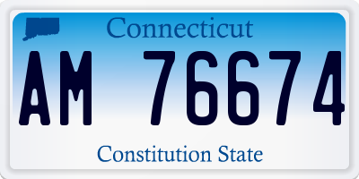 CT license plate AM76674