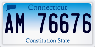 CT license plate AM76676