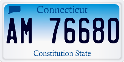 CT license plate AM76680