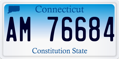 CT license plate AM76684