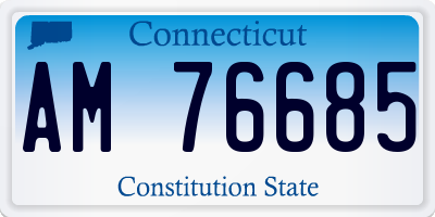 CT license plate AM76685