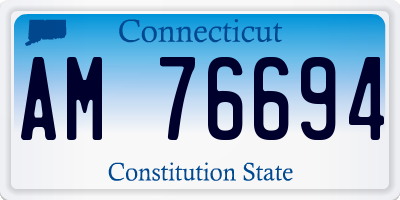 CT license plate AM76694
