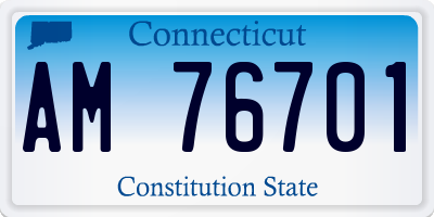 CT license plate AM76701
