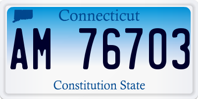 CT license plate AM76703