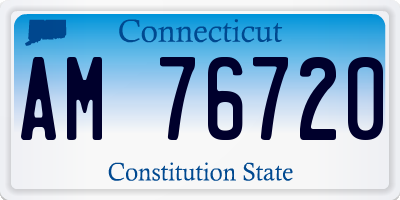 CT license plate AM76720