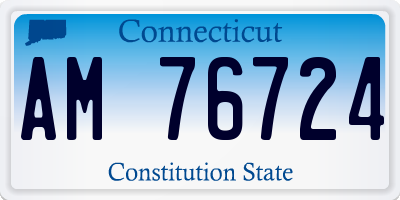 CT license plate AM76724