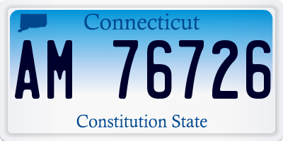 CT license plate AM76726