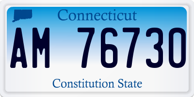 CT license plate AM76730