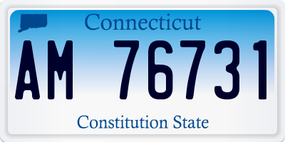 CT license plate AM76731
