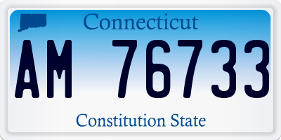 CT license plate AM76733