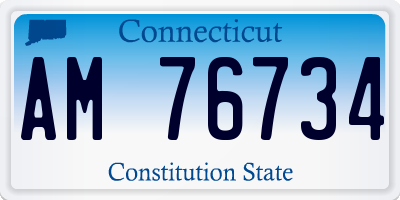 CT license plate AM76734