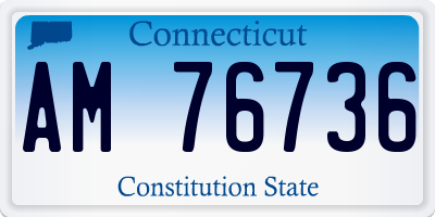 CT license plate AM76736