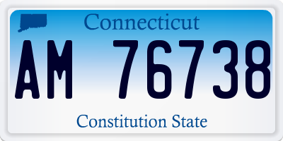 CT license plate AM76738
