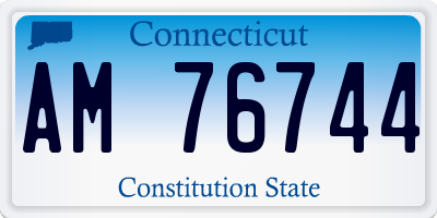CT license plate AM76744