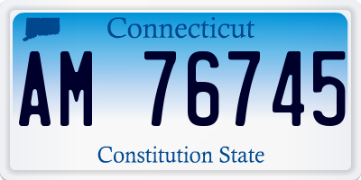 CT license plate AM76745