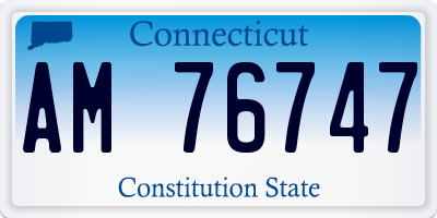 CT license plate AM76747